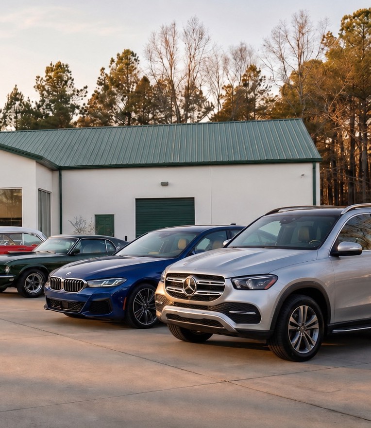 Vehicles lined up and ready for delivery